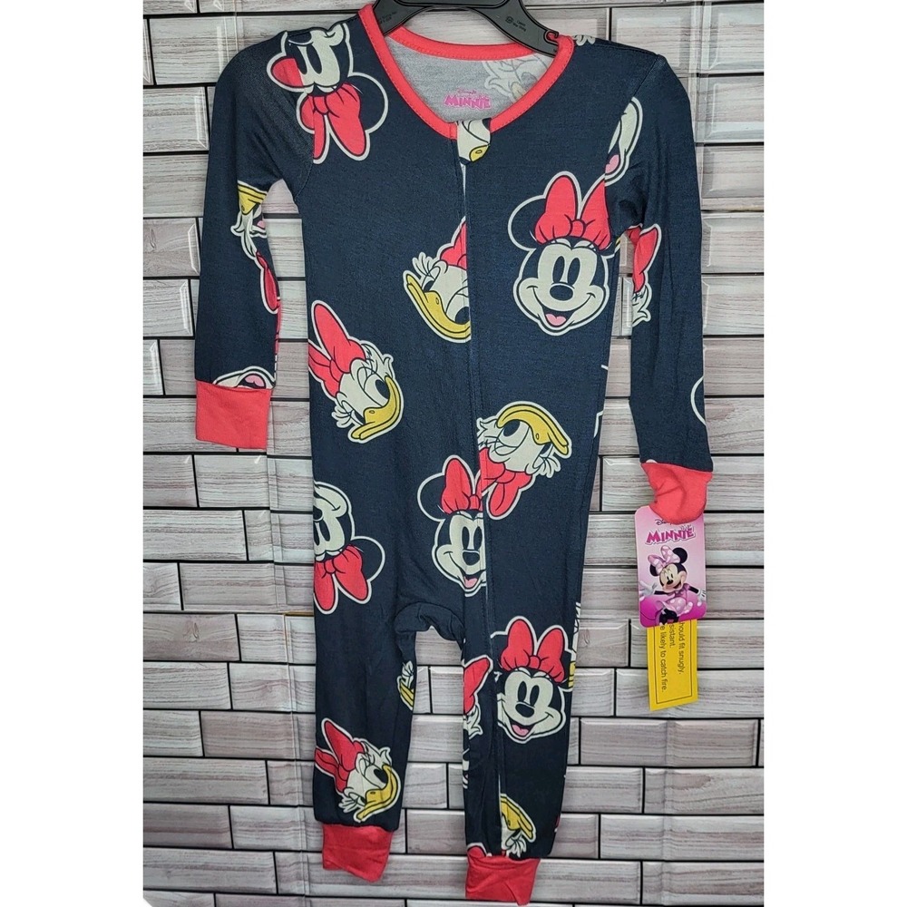 Disney Minnie Mouse & Daisy 18 M One Piece Long Slv‎ Pajama Soft Lightweight NWT